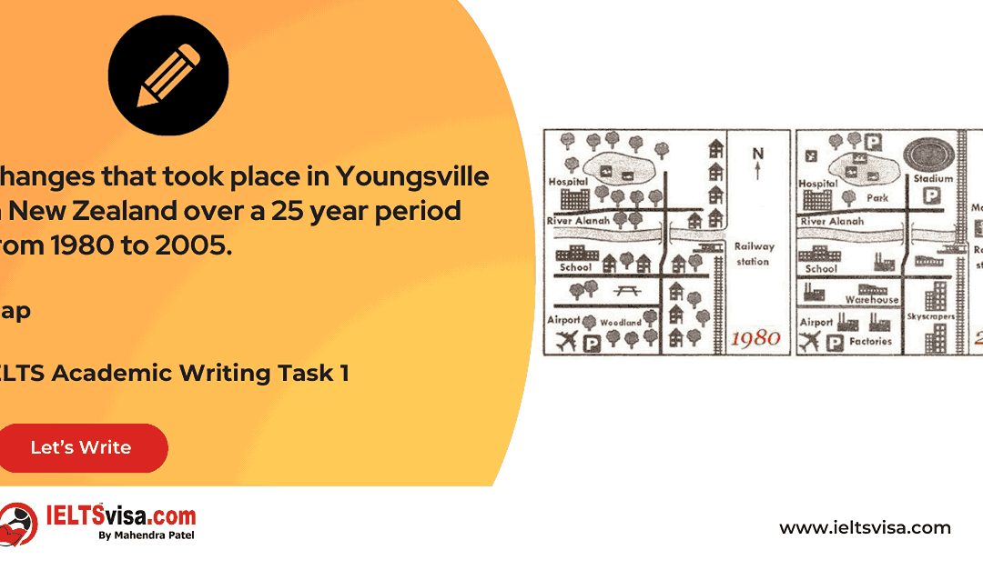 Task 1 – Map  – Changes that took place in Youngsville in New Zealand over a 25 year period from 1980 to 2005.