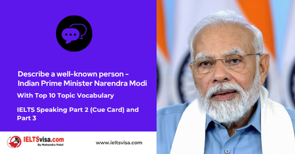 Describe a well-known person. – Mr Narendra Modi, Indian Prime Minister