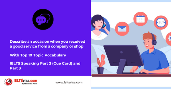 Describe an occasion when you received good service from a company or shop – laptop