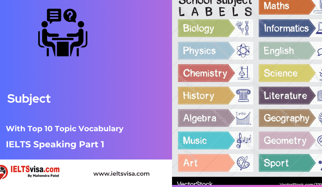 IELTS Speaking Part 1 –  SUBJECT